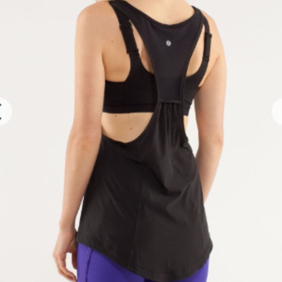 lululemon athletica Tops - Lululemon Run For Your Money Tank Black - Size 4 - Bra Pads Intact